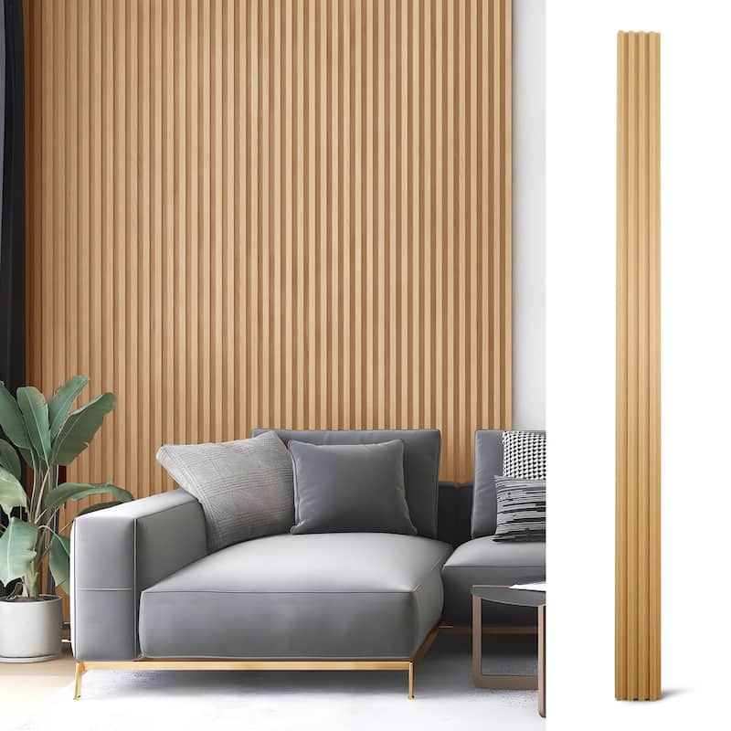 Art3d 96'' x 6'' Slat Wall Panels,WPC Acoustic Wall Paneling, 8pcs,32 sqft