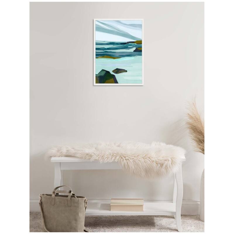 Kate and Laurel Sylvie Ocean Breeze Framed Canvas by Nikita Jariwala