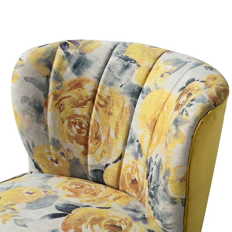 Almira Contemporary Upholstered Armless Side Chair with Tufted Back Set of 2 by HULALA HOME