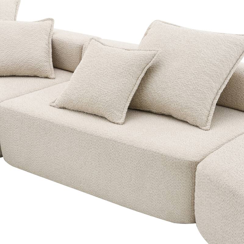 Oversized Modular Sectional Sofa,Luxury Boucle Floor Couch Set,Convertible Compressed Couch