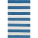 preview thumbnail 80 of 139, SAFAVIEH Handmade Montauk Caspian Stripe Cotton Flatweave Rug 2'6" x 4' - Blue/Ivory