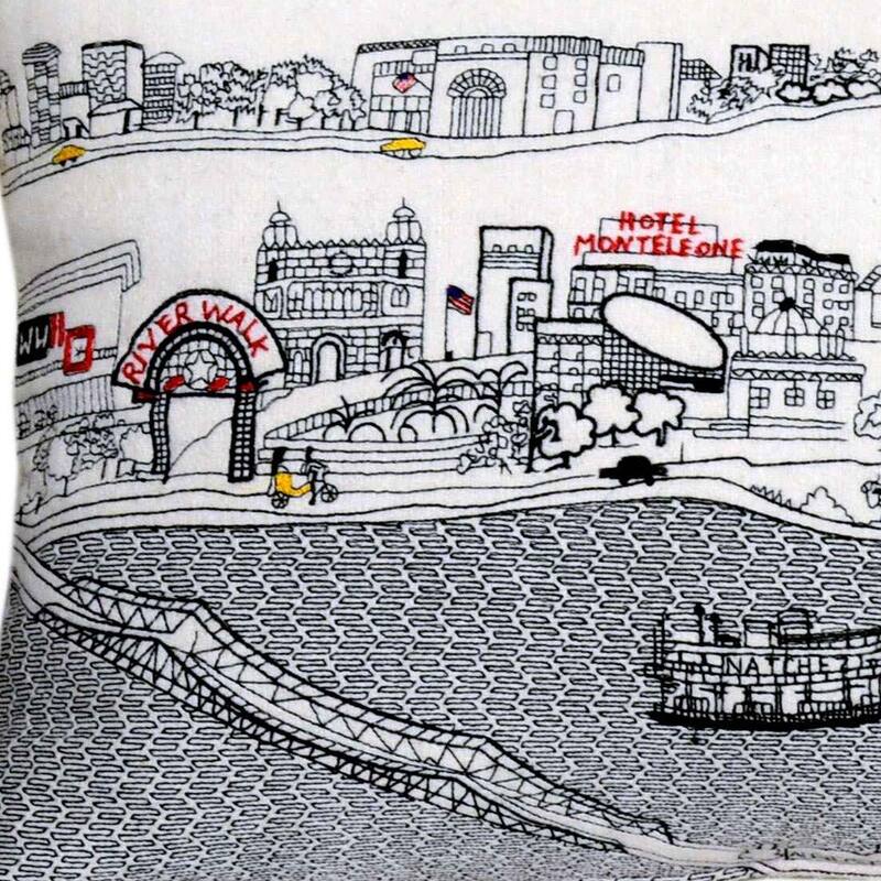 HomeRoots 25" White New Orleans Daylight Skyline Lumbar Decorative Pillow