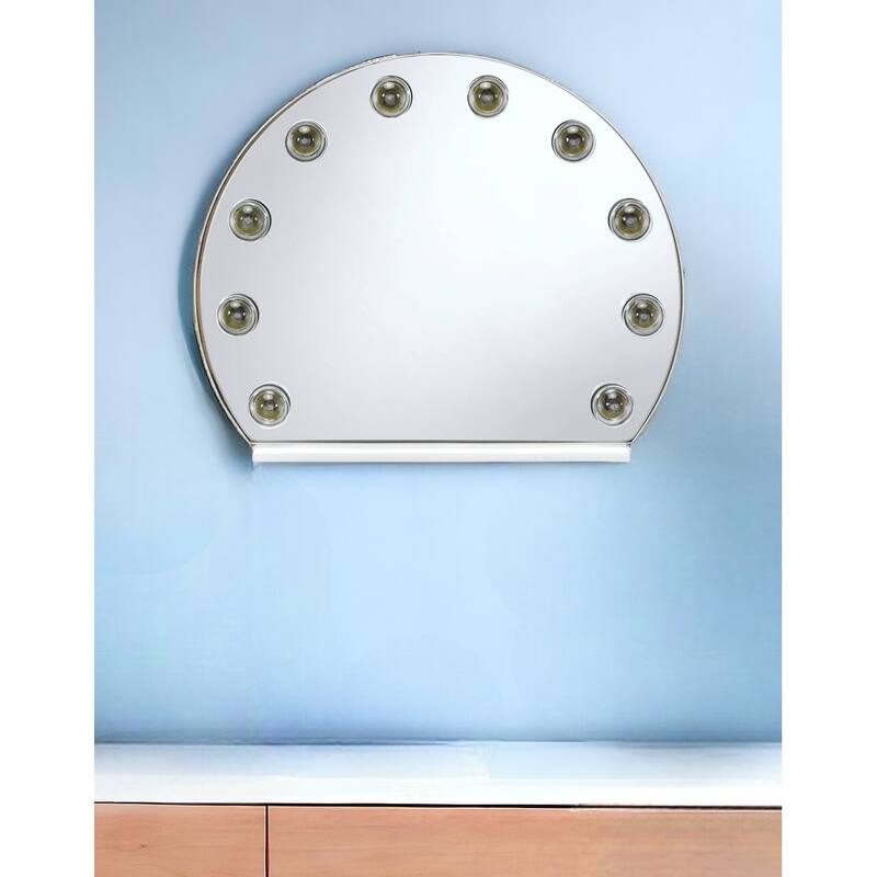 HomeRoots 15" White Abstract Metal Framed Mounted Accent Mirror - 18' X '15' X '5 - 18' X '15' X '5 - White