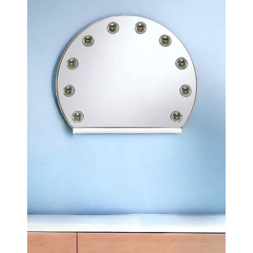 HomeRoots 15" White Abstract Metal Framed Mounted Accent Mirror - 18' X '15' X '5