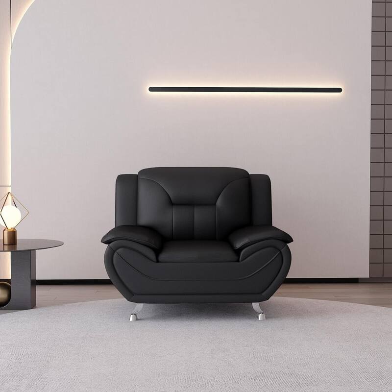 Sanuel 47.3" Wide Faux Leather Club Chair