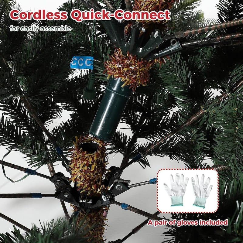 7.5 Ft Pre-Lit Slim Aspen Fir Artificial Christmas Tree