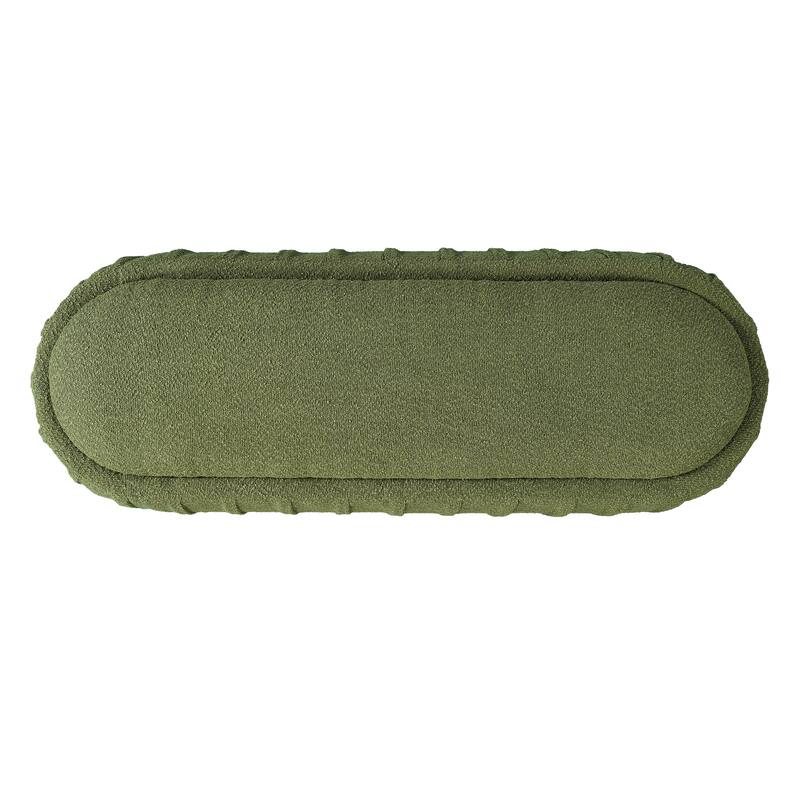 Christopher Knight Home - Curve Modern Upholstered Wooden Ottoman with Oval Design