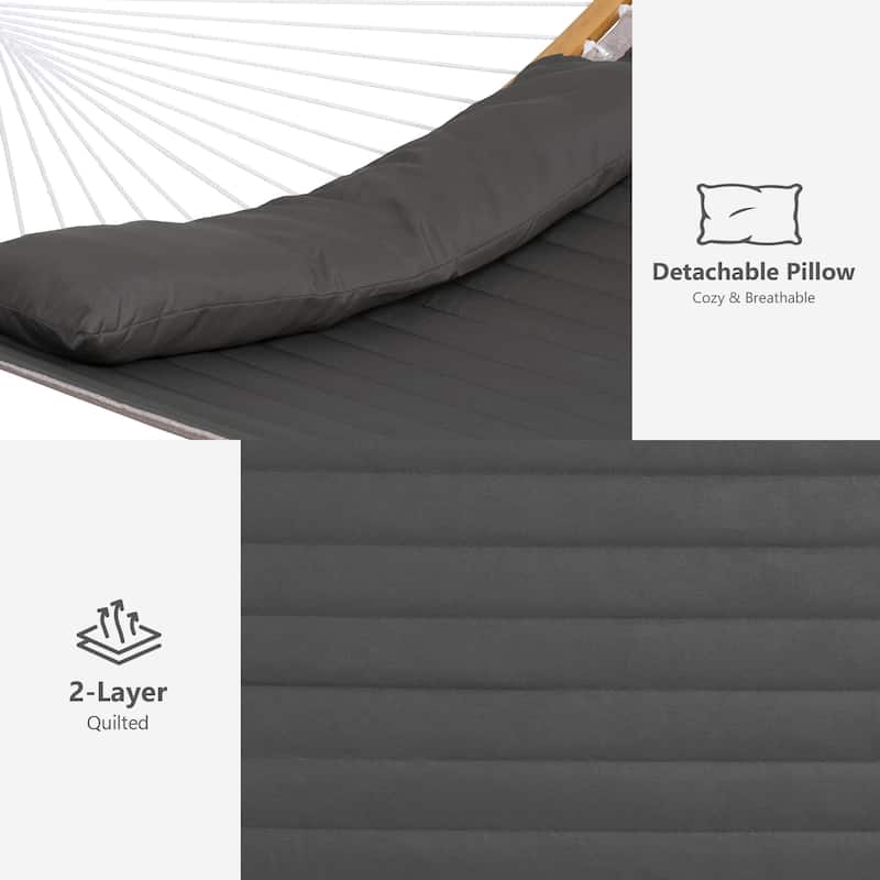 2-person Outdoor Hammock with Stand & Pillow