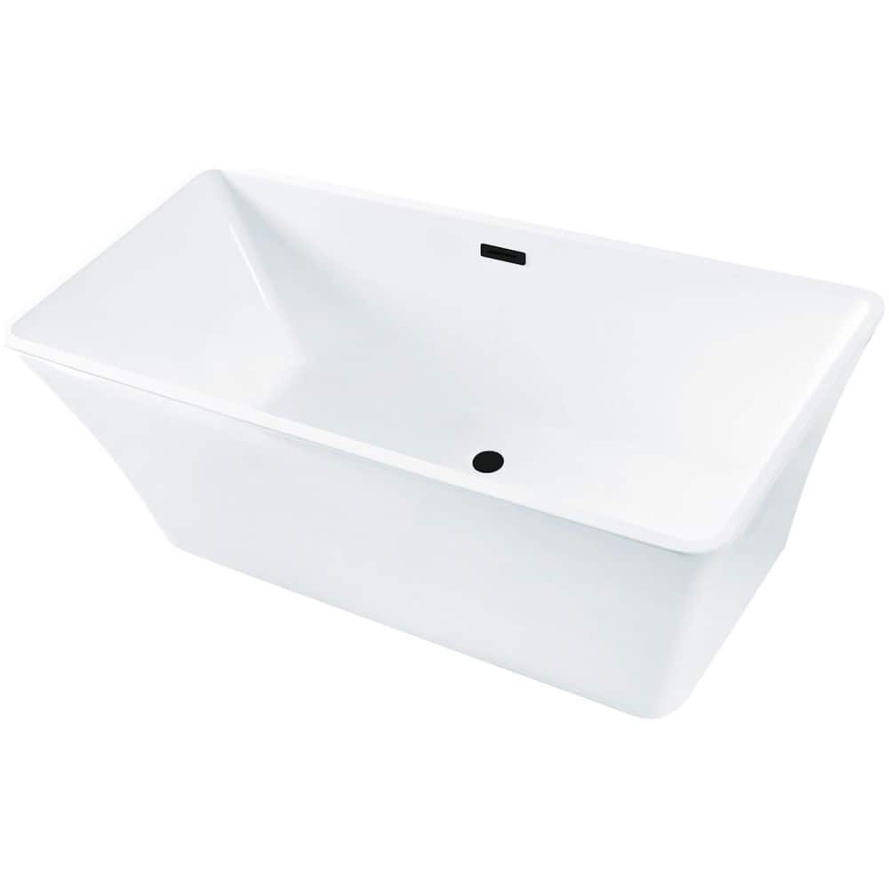 Kingston Brass VTSQ672923C41 Aqua Eden 67" Free Standing Acrylic