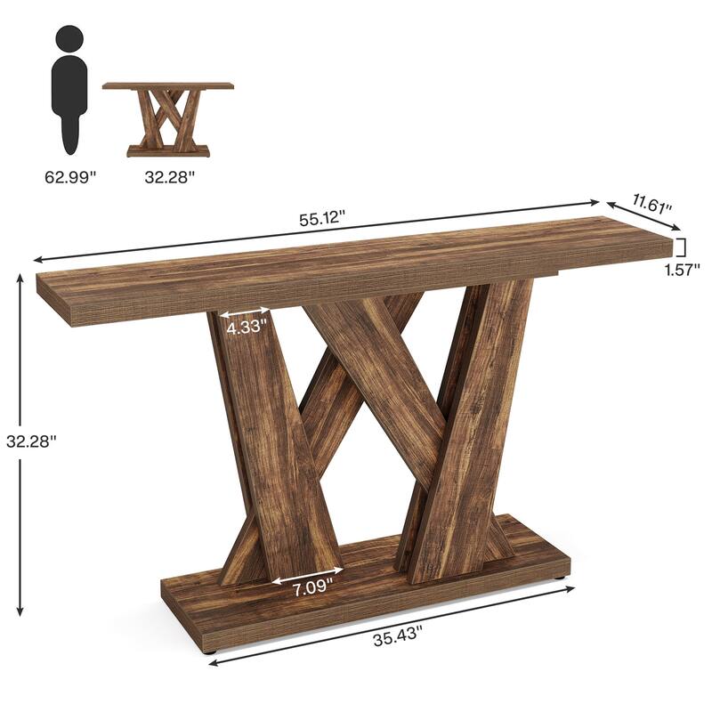 55 Inch Farmhouse Console Table for Entryway / Living Room