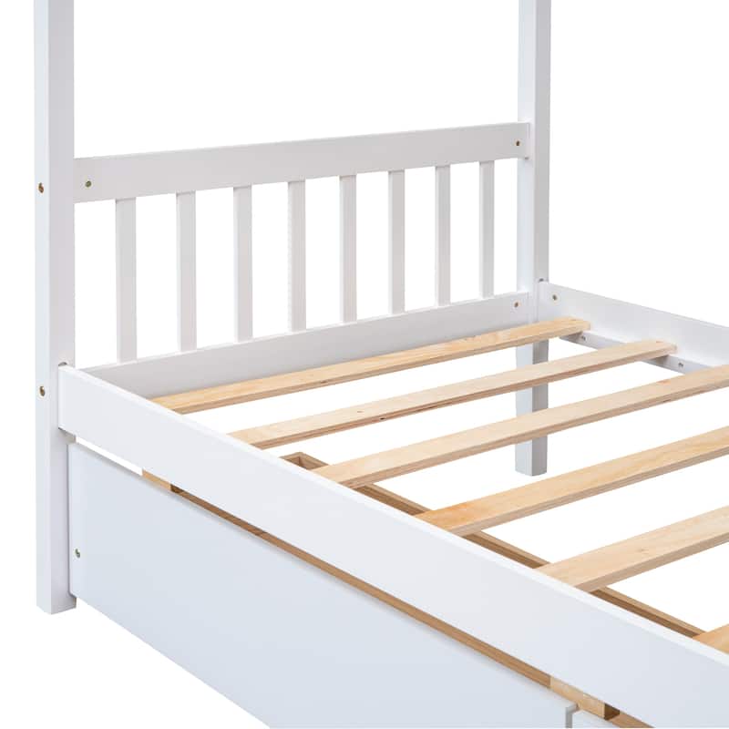 Twin Size Kids Playhouse Daybed for Girls Boys, Solid Wood Storage ...