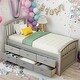 preview thumbnail 11 of 45, Twin Size Platform Storage Bed Solid Wood Bed with 6 Drawers,Paint Surface,Environmentally Friendly Materials，Brown Gray