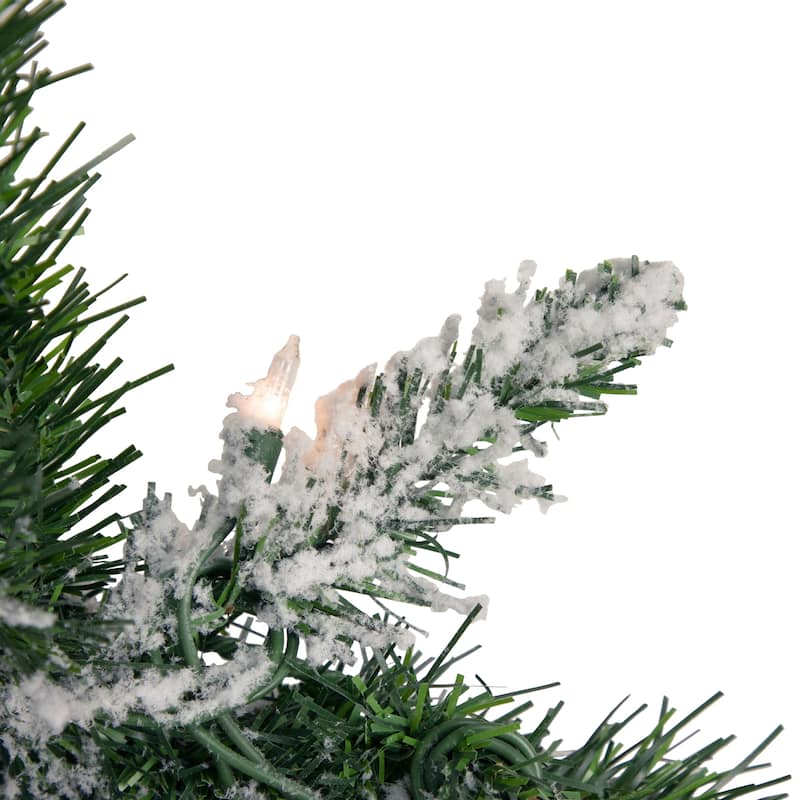 9' x 10" Pre-lit Flocked Madison Pine Artificial Christmas Garland