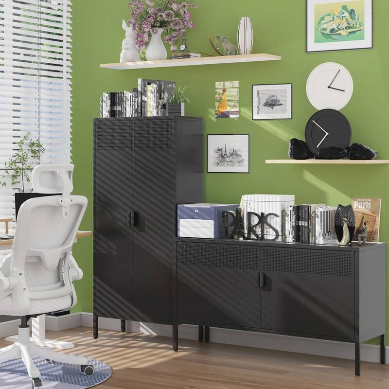 Versatile Metal Storage Cabinet with Innovative Design for Various Spaces