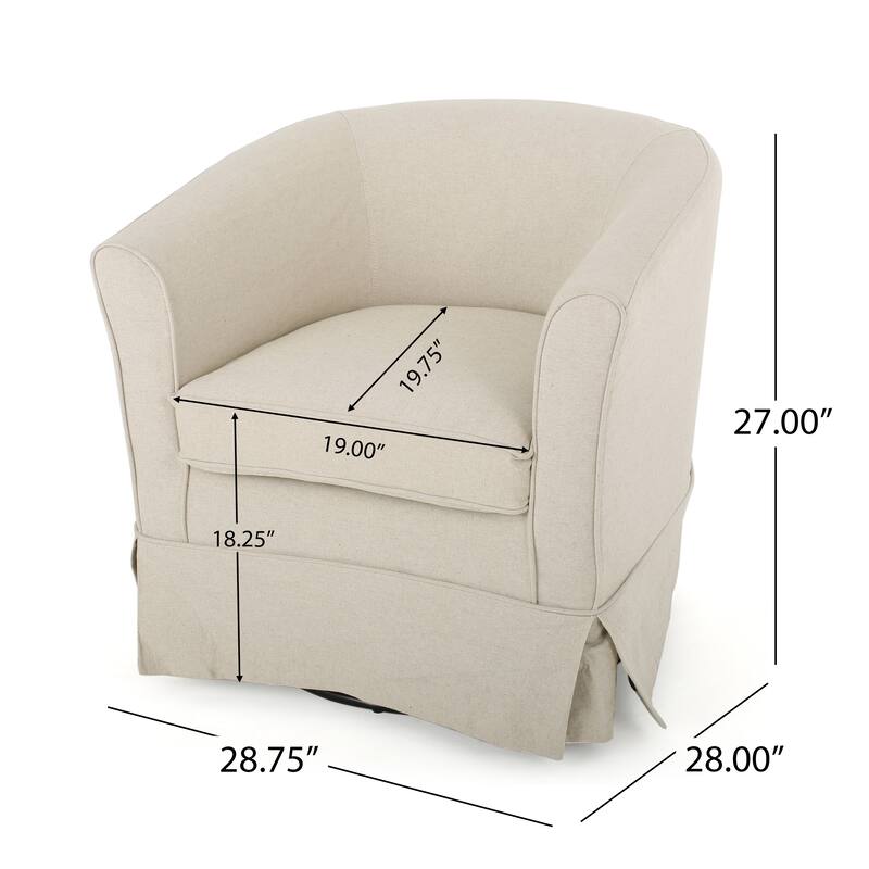 Cecilia Natural Fabric Swivel Chair by Christopher Knight Home - 28.75" L x 28.00" W x 28.00" H