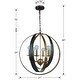 preview thumbnail 5 of 3, Luna 6 Light Bronze & Gold Sphere Large Chandelier - 21'' W x 23'' H