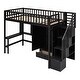 preview thumbnail 24 of 25, Twin Loft Bed with Bookshelf, Drawers, Desk, Wardrobe & Storage Steps