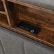 preview thumbnail 8 of 9, Full Size Upholstered Platform Bed with Storage Headboard, USB Ports and Adjustable Height, Linen Fabric Bed