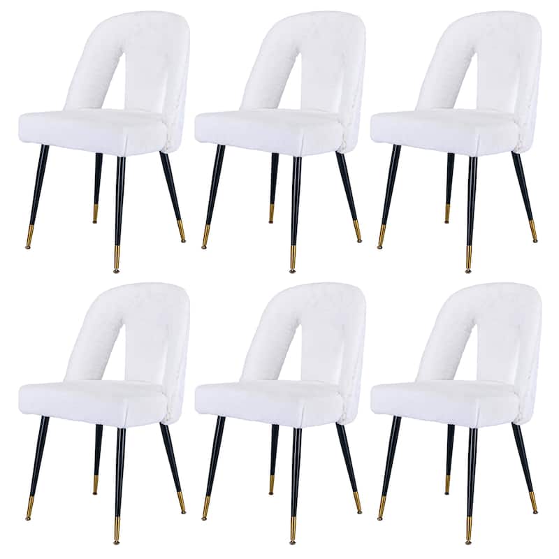 Modern Velvet Upholstered Dining Chairs Set of 6