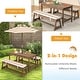 preview thumbnail 16 of 19, Kids Picnic Table and Bench Set with Cushions and Height Adjustable Umbrella - 35" x 17.5" x 20"