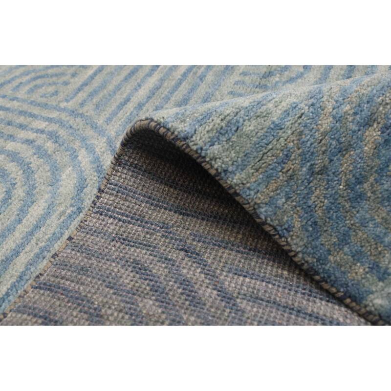 ECARPETGALLERY Hand-knotted Peshawar Ziegler Light Blue Wool Rug - 5'1 x 6'11