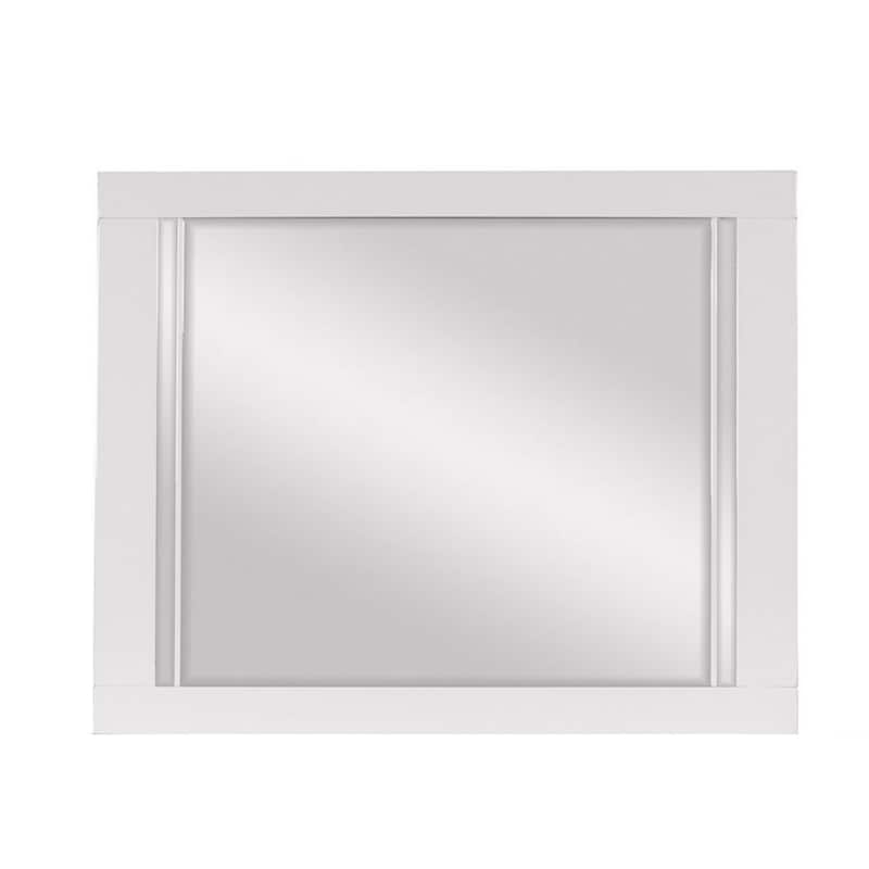 Yoza 38 x 47 Dresser Mirror, Modern, High Gloss White Laminate Finish