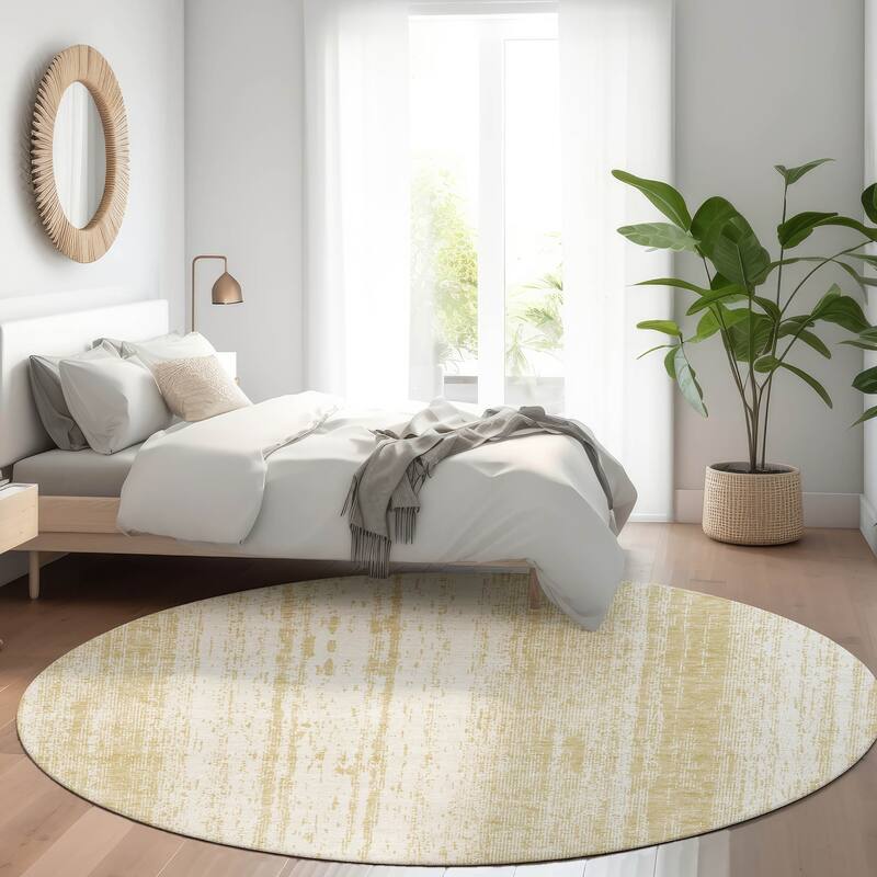 Premium Washable Super Soft Transitional Ombre Mayfield Rug - Gold - 8' x 8'