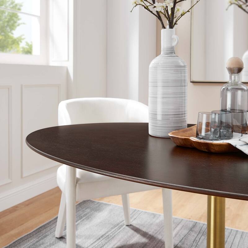 Lippa Oval Wood Top Dining Table