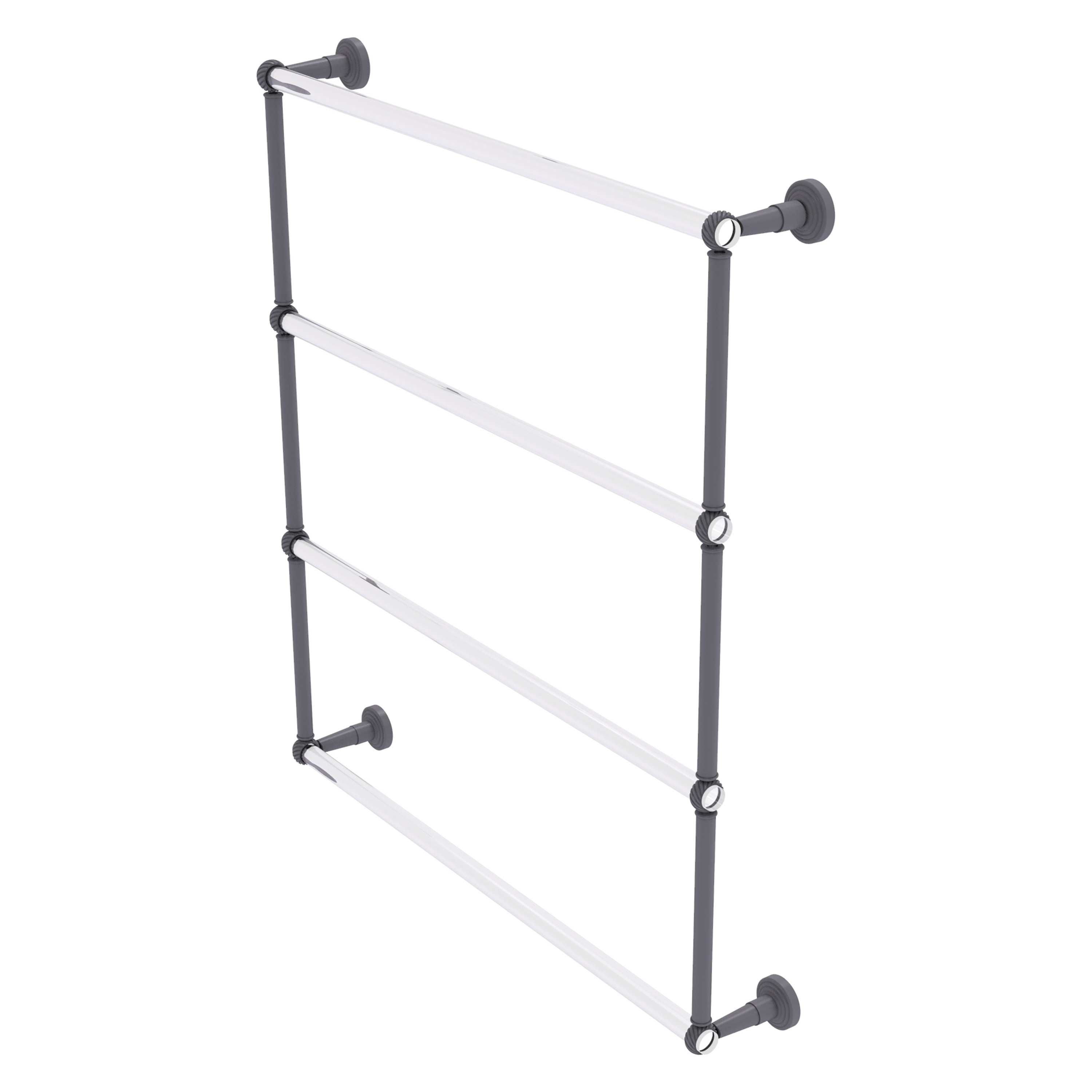 Allied Brass Pacific Beach Collection 4 Tier 24 Inch Ladder Towel Bar with Twisted Accents