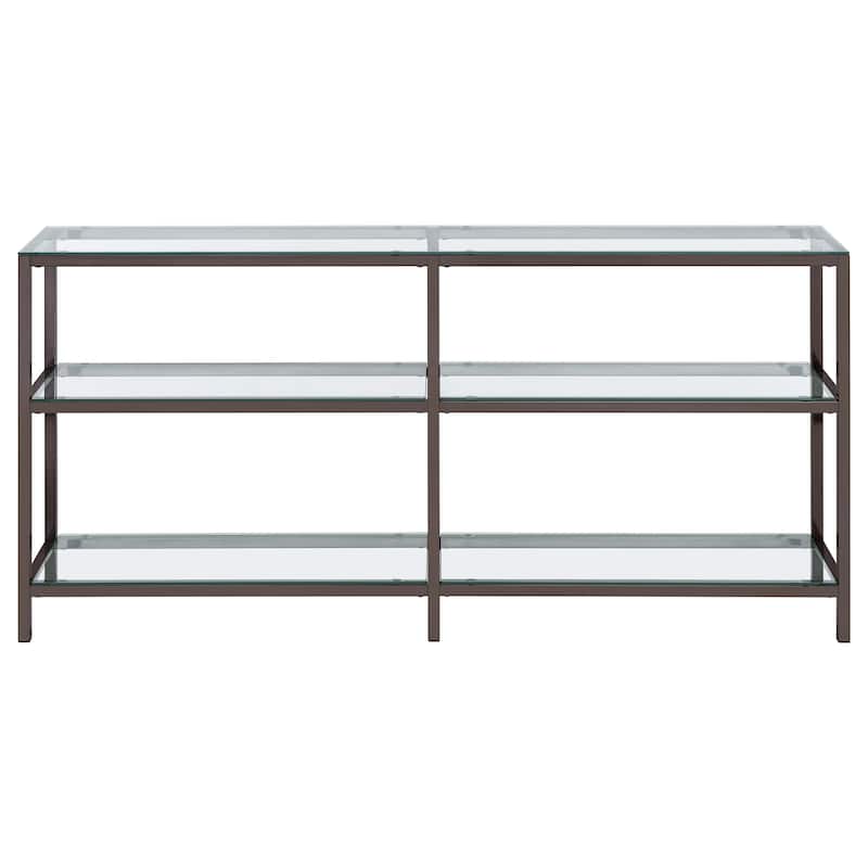 Kate 55-inch 3-shelf Console Bookcases Black Nickel - 55.25" x 10.25" x 26.75"