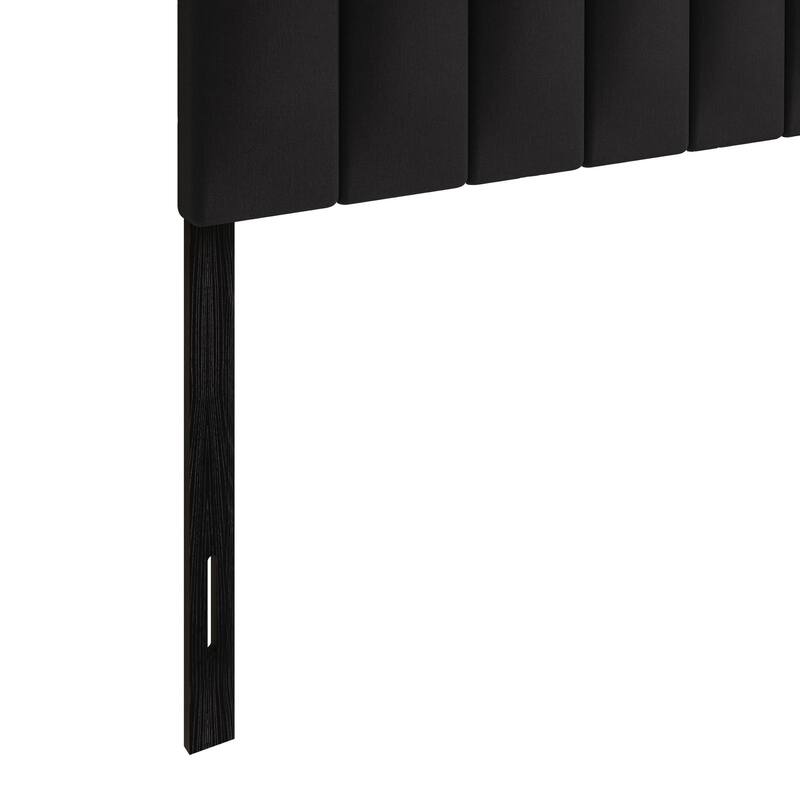 Clayfell Dennis Twin Upholstered Headboard with Vertical Channel Design, Adjustable Height, Gray