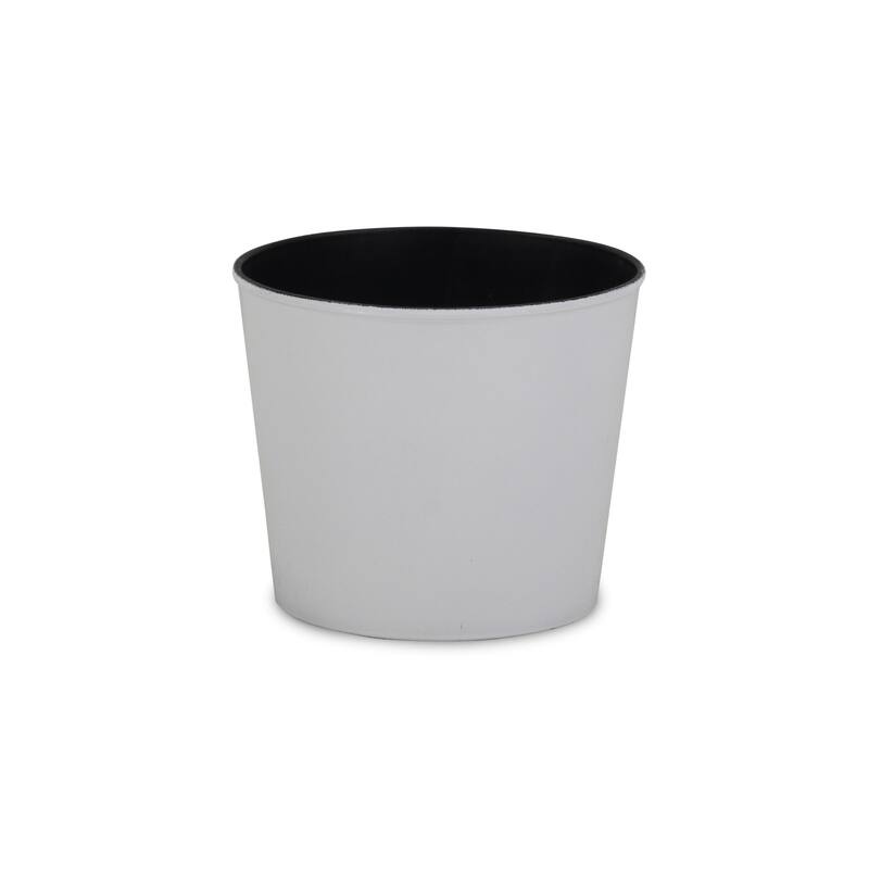 HomeRoots 6" White Recycled Plastic Indoor Outdoor Round Pot Planter