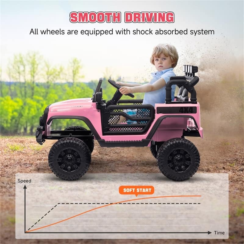 Kids Ride-On Car SUV Design with 2 Motors and Shock-Absorbing Wheels Remote Control - 39.4" L x 24.8" W x 25.6" H