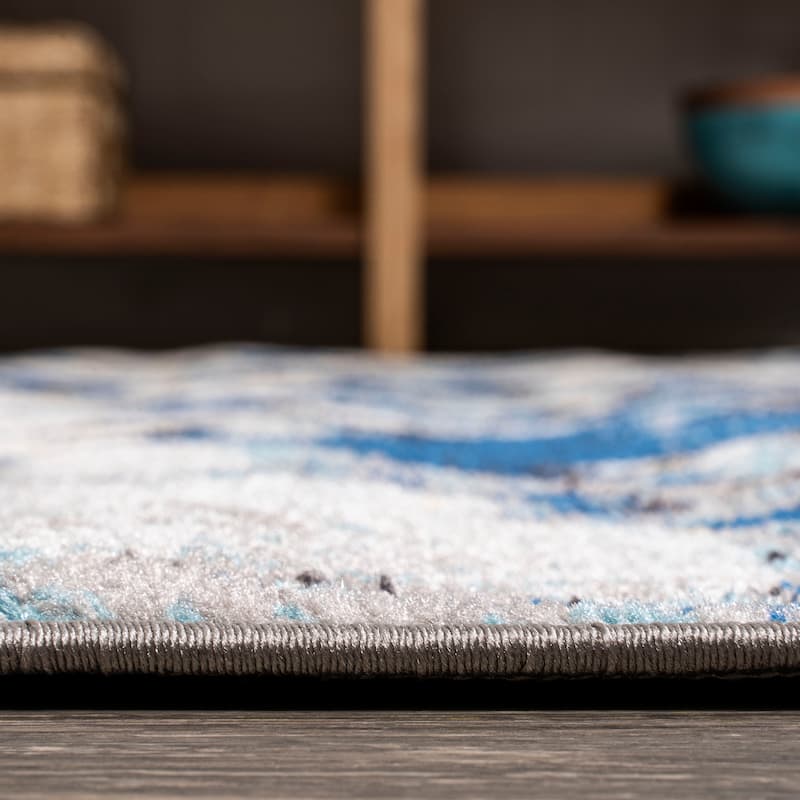 JONATHAN Y Linear Marbled Abstract Area Rug