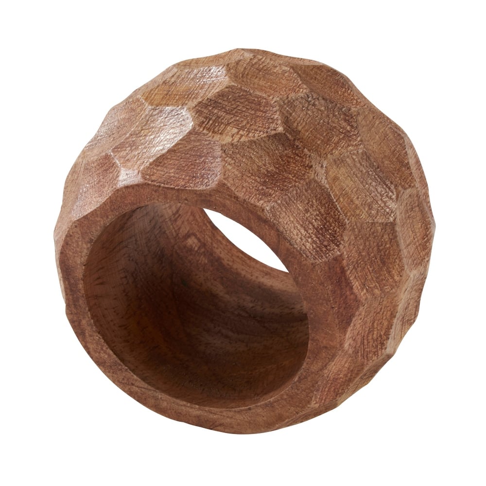 Chunky Mango Wood Napkin Rings (Set of 4)