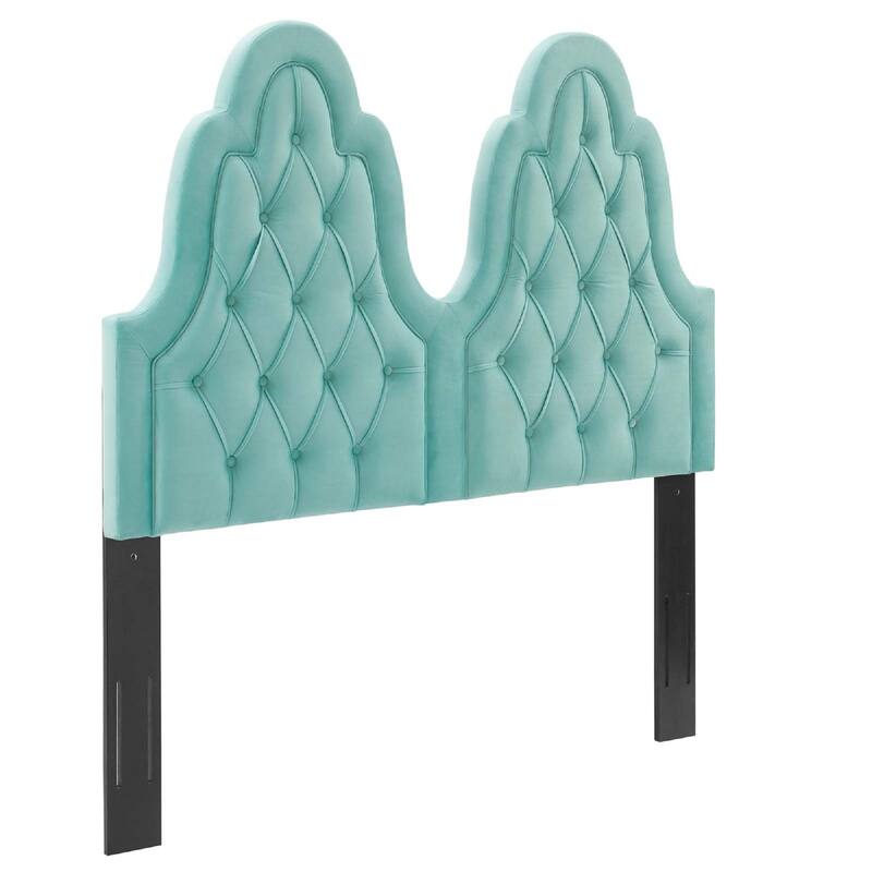Augustine Tufted Performance Velvet Headboard, King/California King - Mint