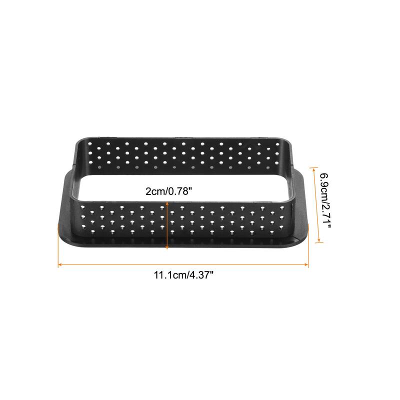 6pcs Perforated Cake Mousse Ring, Rectangle Shape Cake Mold DIY Baking Cutter - Black - Black