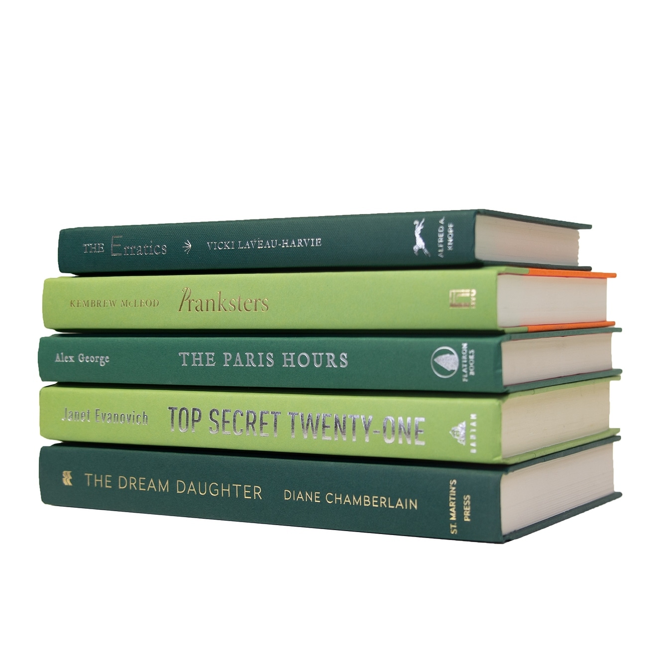 Decorative Books - Boxwood Book Stack - 5 Green Books
