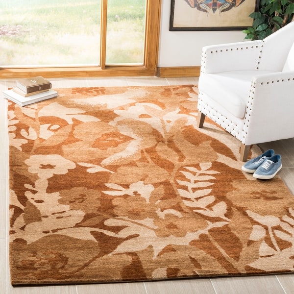 slide 2 of 12, SAFAVIEH Couture Hand-knotted Tibetan Reinharda Modern Wool Rug 3' x 5' - Brown - Rectangle