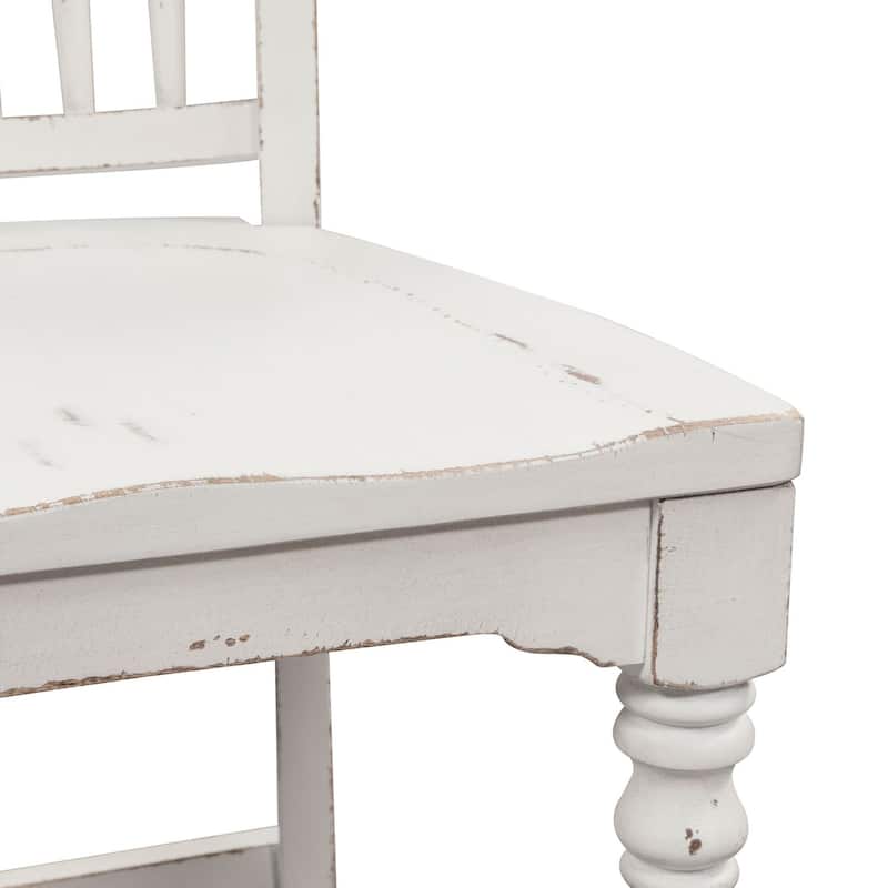 Magnolia Manor Antique White Weathered Bark Spindle Back Counter Chair (Set of 2)