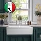 preview thumbnail 10 of 12, Highpoint Collection Fireclay 33-inch Double Bowl Fireclay Farmsink