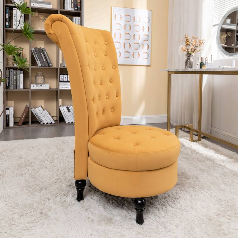 Gosser 20" Wide Velvet Vanity Chair - Mustard Yellow