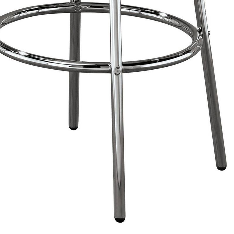42 Inch Round Bar Table, Ribbed Apron, Glossy Black Lacquer, Retro Style