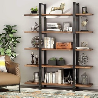 5-Tier Bookshelf, Vintage Industrial Style Bookcase - On Sale