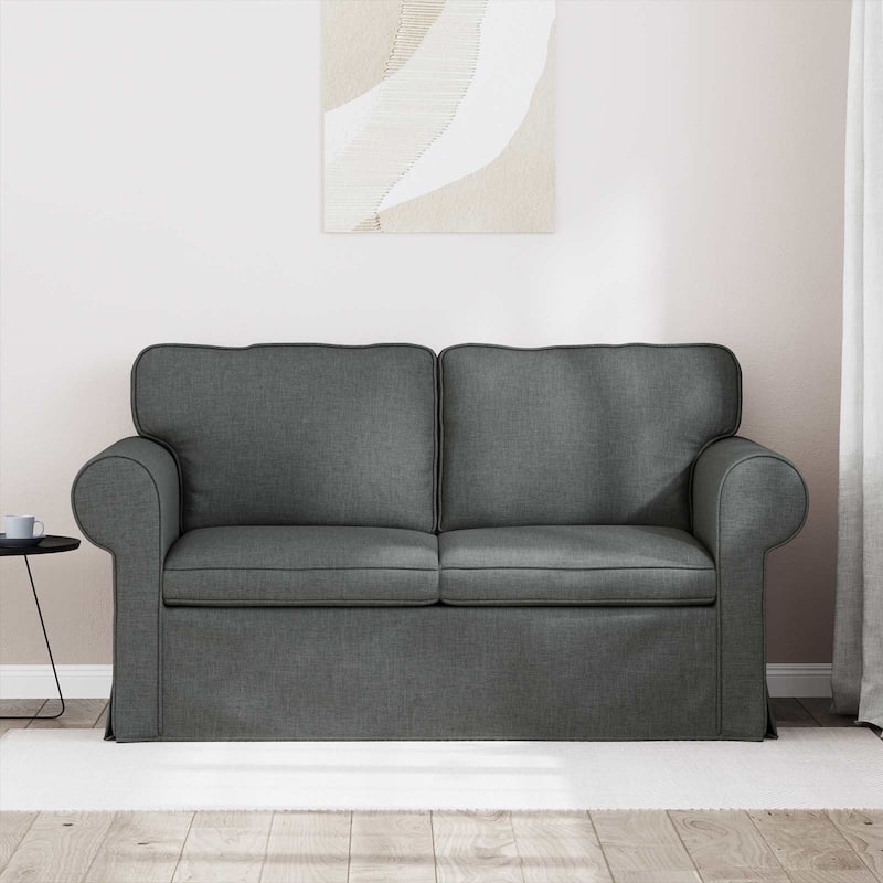 vidaXL Sofa Dark Grey 215 x 82 x 80 cm Fabric