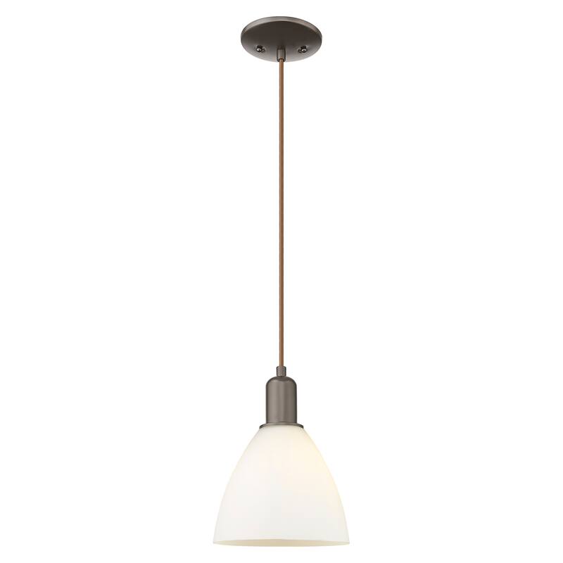 Innovations Lighting Endless Possibilities Arcadia - Bristol - 1 Light 8" Cord Hung Mini Pendant - Oil Rubbed Bronze/Matte White