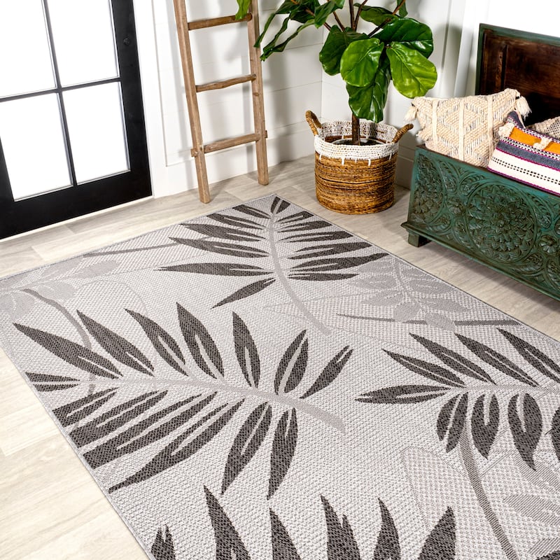 JONATHAN Y Bahamas Tropical Palm Leaf Indoor/Outdoor Area Rug