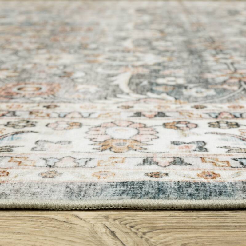 Style Haven Sunderland Bordered Traditional Machine Washable Area Rug Mat