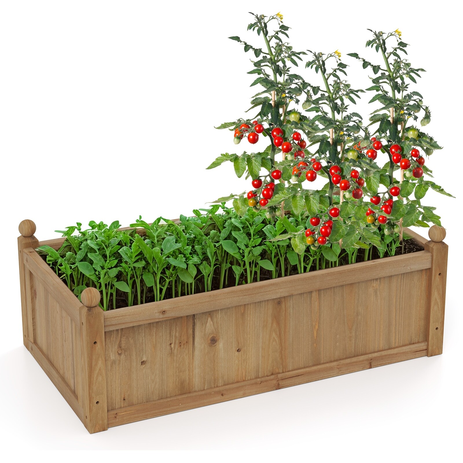 Gymax Raised Garden Bed 46'' x 24'' x 16'' Planter Box w/ 4