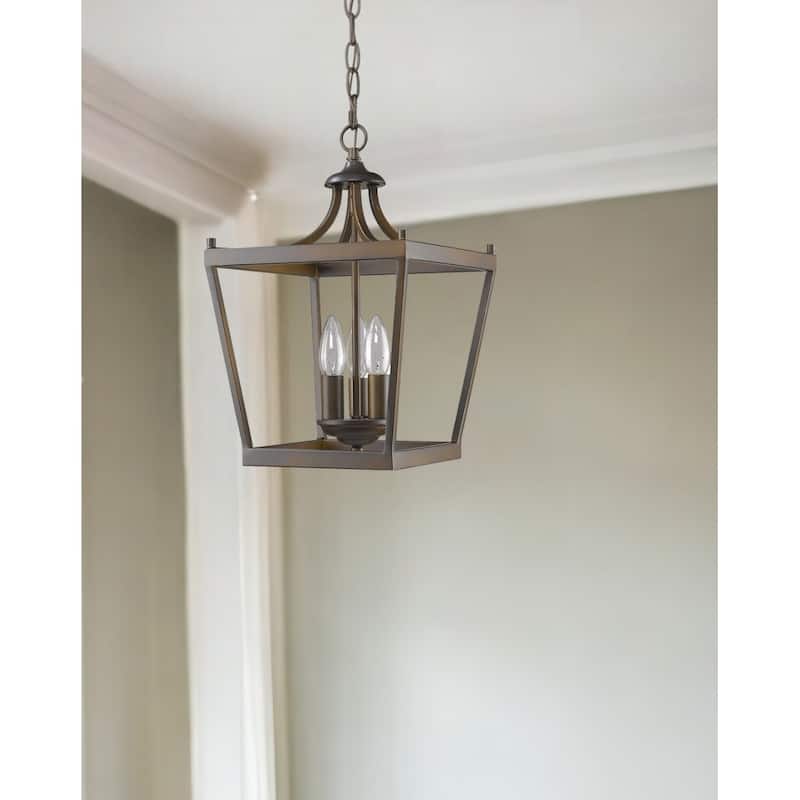 HomeRoots Vintage Brown Metal Tapered Hanging Light - 10' X '16' X '10 - 10' X '16' X '10